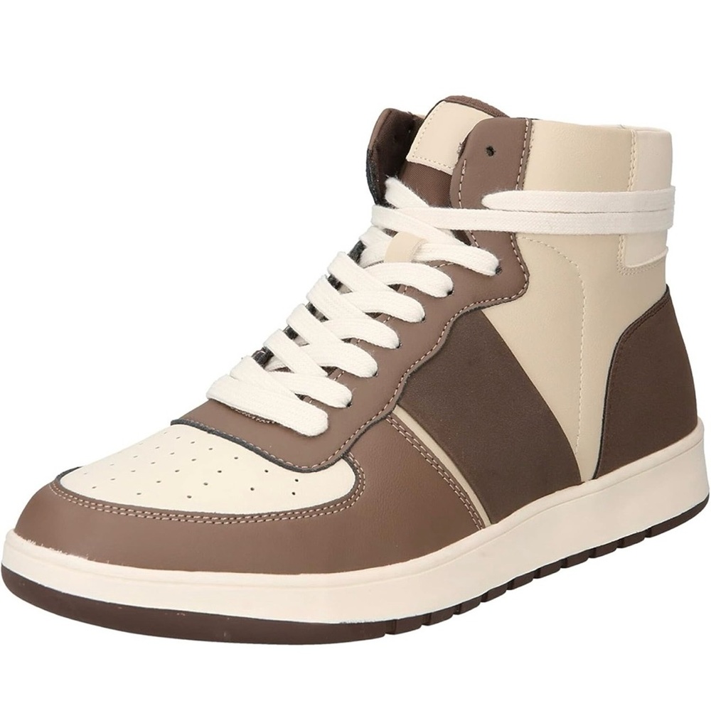 Call It Spring Kosara High Top Sneakers Brown Beige Cream US 10 New in Box
